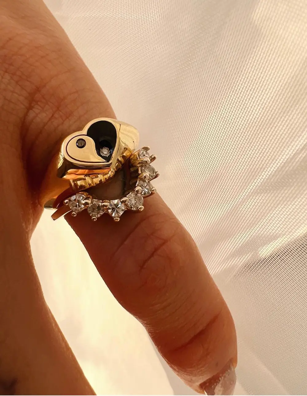 ANILLO CORAZÓN YIN YANG
